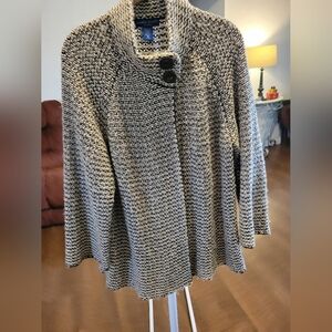 Karen Scott Monochrome Buttoned Cowl Neck Sweater